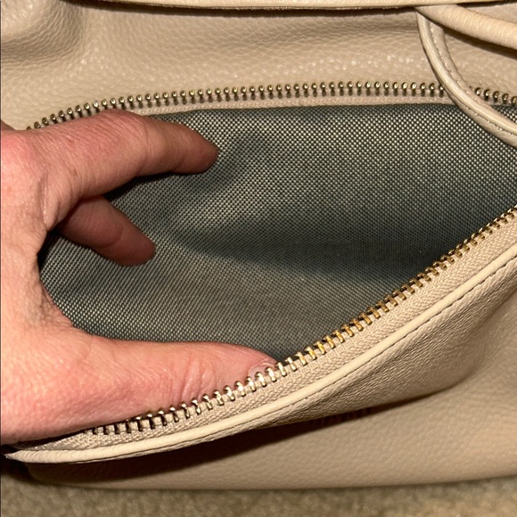 Cole Haan Pebbled Leather Classic Flap Backpack in Oat main image 13